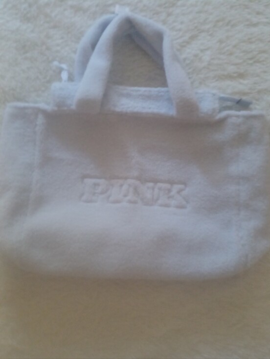 PINK Victoria's Secret Handbags - PINK Sherpa Baby Blue Tote NWT 16X12